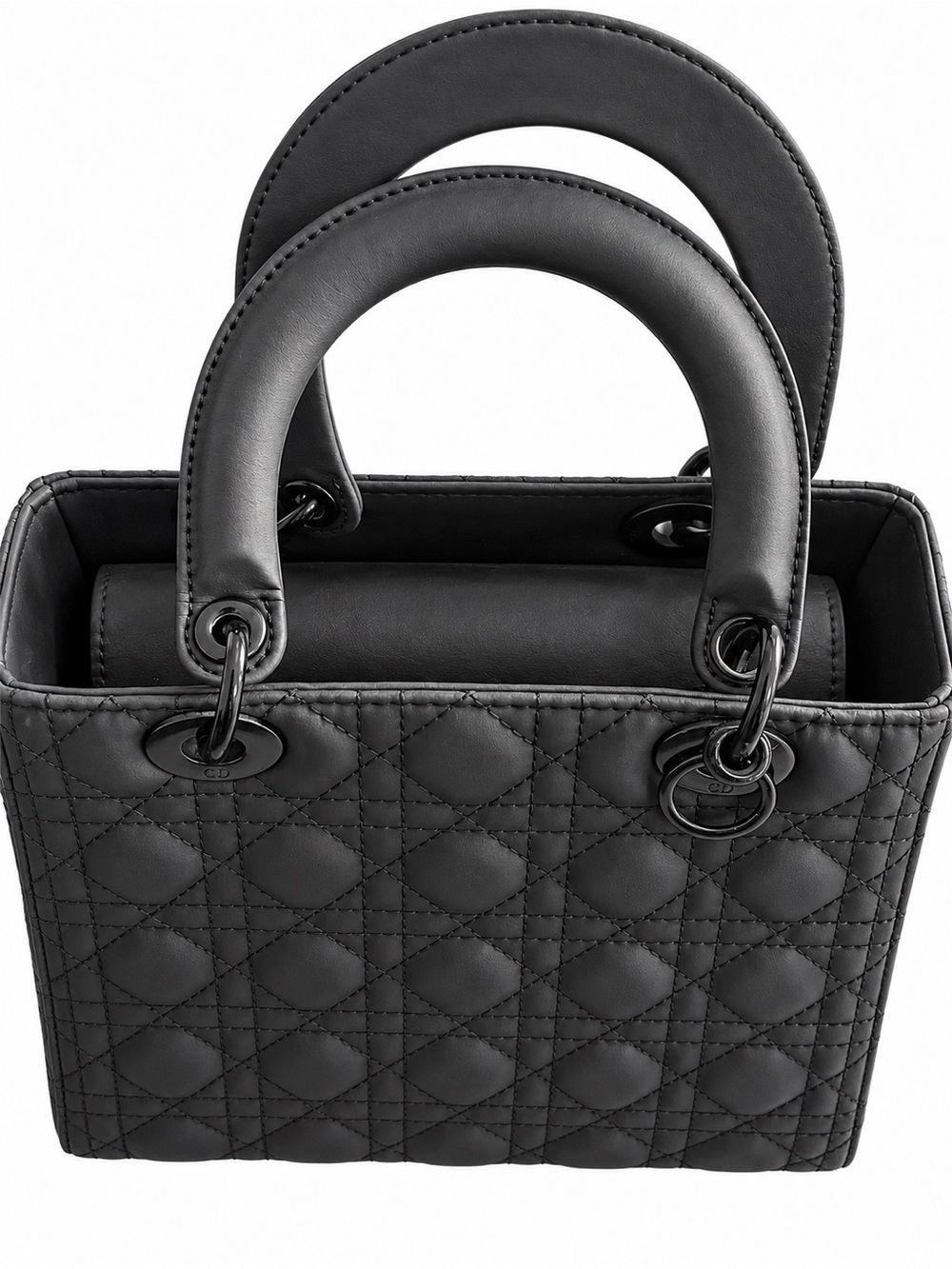 Black Quilted Lady Dior alike Tote